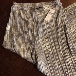 Anthropologie Gold sparkly wide leg fun pants